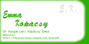 emma kopacsy business card